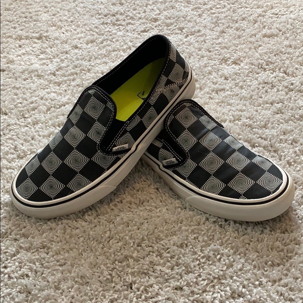 Like New Vans Slip On SF V66 Warp Checkerboard